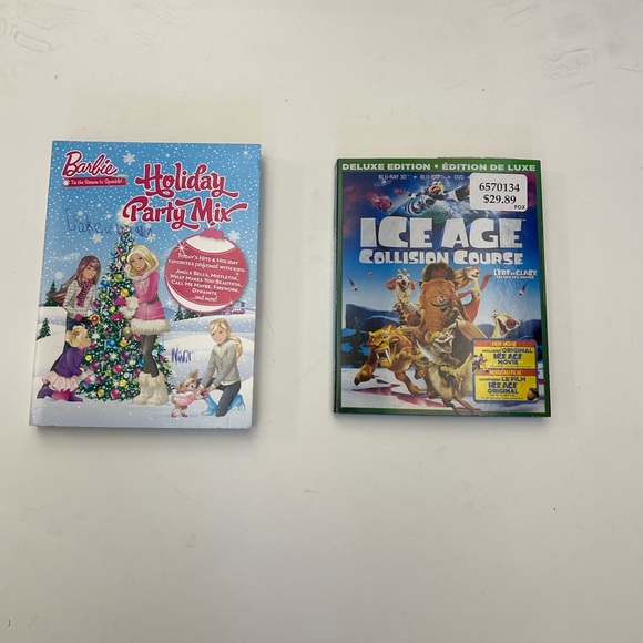 KIDS DVD MOVIES ICE AGE AND BARBIE HOLIDAY PARTY MIX - Picture 2 of 6